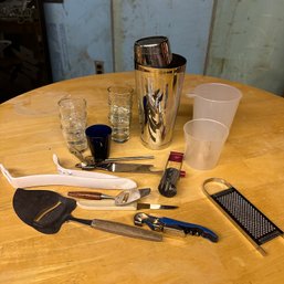 Drinkware Lot Including Shot Glasses, Cocktail Shaker, & More (BSMT - 62323)