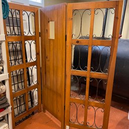 Wood And Metal Privacy Screen In Good Condition (Basement Laundry)