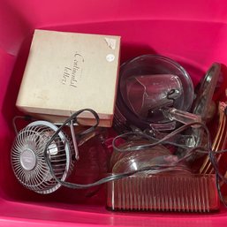 Vintage Kitchen Lot Glassware, Measuring Cups, Mini Fan & More (Basement)