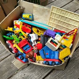 Box Lot Of Vintage Toys Including Fisher Price Little People & More (Shed)