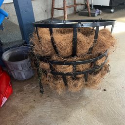 Metal Hanging Baskets With Bonus Planter (garage)