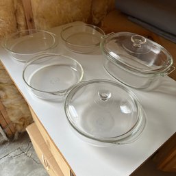 Assorted Pyrex Clear Glass Dishes (Basement)