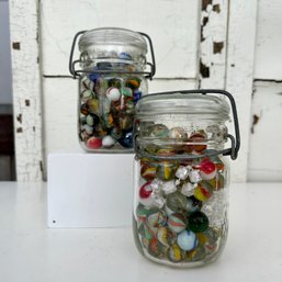 Two Jars Of Vintage Marbles (OA)