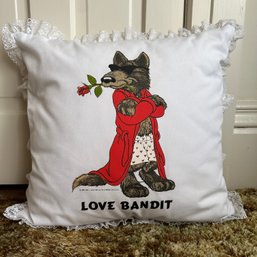 Vintage 1990 Amy J. Wulfing Love Bandit Pillow (Up2)