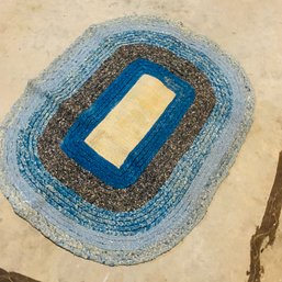 Vintage Blue & Tan Small Braided Rug (BSMT)