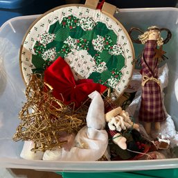 Holiday Decor Lot With Vintage Figures, Cookie Stamp And Other Items (Garage)