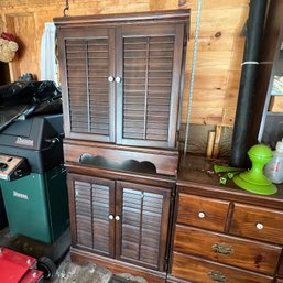Pair Of Louvered Door Cabinets - Attached (garage)