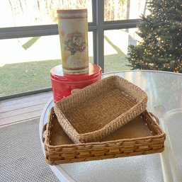 Basket Trays And Pair Of Tins (porch)