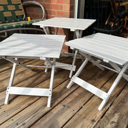 Trio Of Square Patio Tables, Adjustable Height (porch)