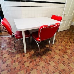 White Kitchen Table With Red Vinyl Chairs (Kitchen)