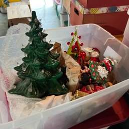 Ceramic Christmas Tree And Other Holiday Decor (Garage)