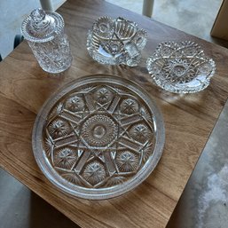 Vintage Cut/Pressed Glass Pieces (Basement)