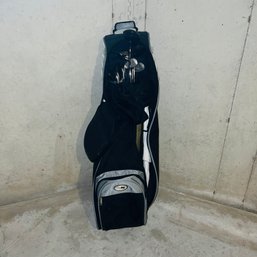Golf Travel Bag, Golf Bag And Square Two Power Circle Clubs (Basement)