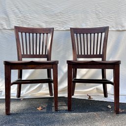 Pair Of Vintage MILWAUKEE CHAIR CO Wooden Chairs (POD)