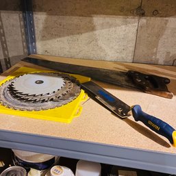 Assorted Table Saw Blades And Handsaws - Includes Craftsman! (Basement)