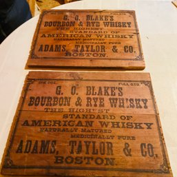 Pair Of 2 Vintage Wooden G.O. Blake's Whisky Signs (Garage, Top Floor)
