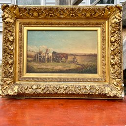 Original Oil On Canvas, Late 19th Century, In Ornate Gold Frame