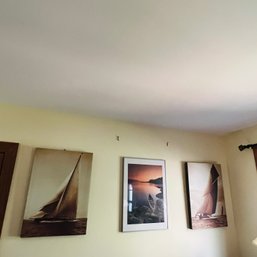 Canvas Sailboat Art And Framed Canoe Print (BR)