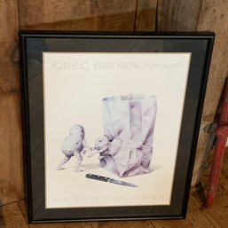 Vintage Greg Brown Print In Frame (barn)