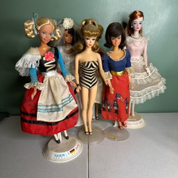 Five Vintage Barbie Dolls Including Plantation Belle Porcelain Doll (LR)