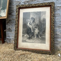 Antique George Zoebel Etching Print Published By Brooks And Fishel Adler & Co.