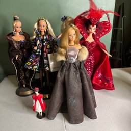 Five Vintage Barbies Incl. Queen Of Hearts, Savvy Shopper, & More (LR)