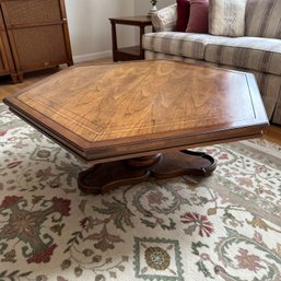 Stunning Vintage Hexagonal Wood Coffee Table (DR)