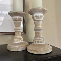 Pair Of Pillar Candle Holders (DR)