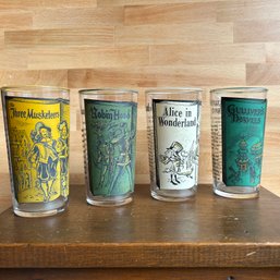 Gorgeous Collection Of Vintage LIBBEY CLASSICS 12 Ounce Tumblers - Alice In Wonderland, Robinhood, Etc (Lroom