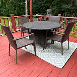 Round Outdoor Table With Four Chairs - Needs Cleaning (Back Deck - 62386)