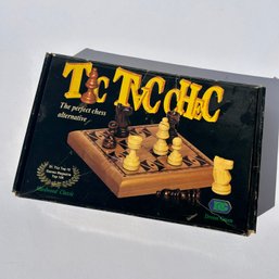 Vintage Wooden 'Tic Tac Chec' Board Game (JS)