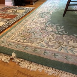 100 Pure Wool Pile Area Rug, Hand Knotted In India, 7.6x7.6, Excellent Condition (Dining Room)
