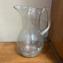 Etched Glass Pitcher (house)
