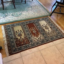 Small Wool Oriental Rug, Hand Woven, With Certificate Of Authenticity, 4.1x2.7 (Dining Room)