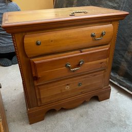 Solid Wood Vaughan Bassett Three-Drawer Side Table (Bedroom)