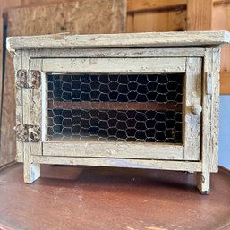 Vintage Primitive Wooden Mini Pie Safe (garage1)