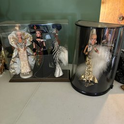 Four Vintage Bob Mackle Barbie Dolls In Cases (LR)