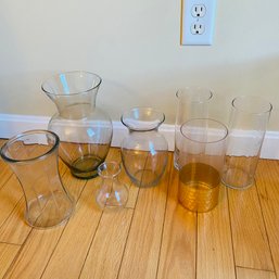 Large Assorted Glass Vases Lot (Dining Room)
