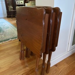 Trio Of Ethan Allan Wooden Tray Tables (Dining Room)