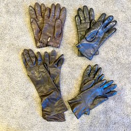 Ladies Vintage Leather Gloves, Four Pairs (BSMT)