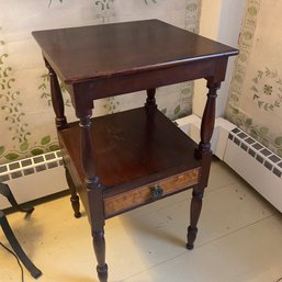 Mid Century Wood Bedside Table With Drawer 33'X18'X18' (BR1)