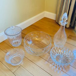 Assorted Cut Glass Bowls And Decanters Lot (Dining Room)