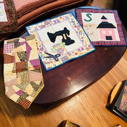 Quilted Table Runner And Quilted Squares (Living Room)