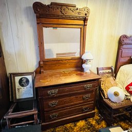Antique Dresser With Mirror (Bedroom 2)
