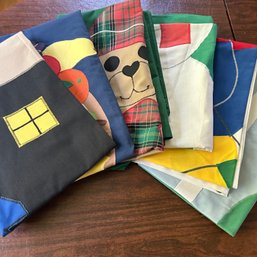 Lot Of Vintage Assorted Seasonal Flags, Holiday Flags, By Flag Creations, Winchester, MA (Dining Room)