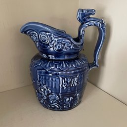 Arthur Wood Pottery Blue Porcelain Pitcher (Attic)