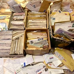 Massive Ephemera Lot Of Letters & Envelopes, Spanning 1930-1970