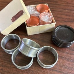 Vintage Pewter Napkin Rings, Engraved Copper Napkin Rings (Dining Room)