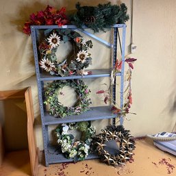 Lot Of Faux Floral Wreaths And Garlands (Basement 2)