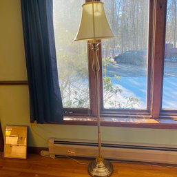 Tall Brass Floor Lamp With Shade (lR)